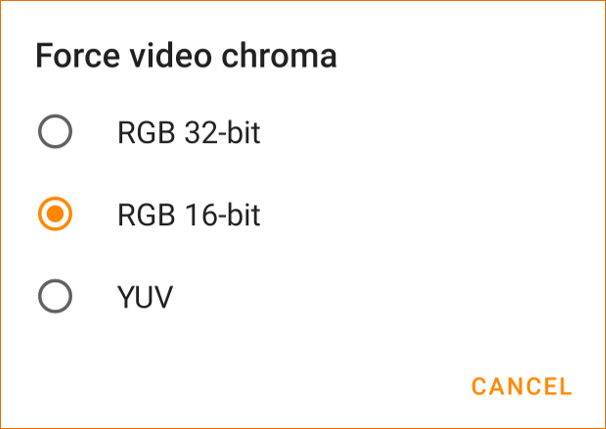 Video Chroma Setting